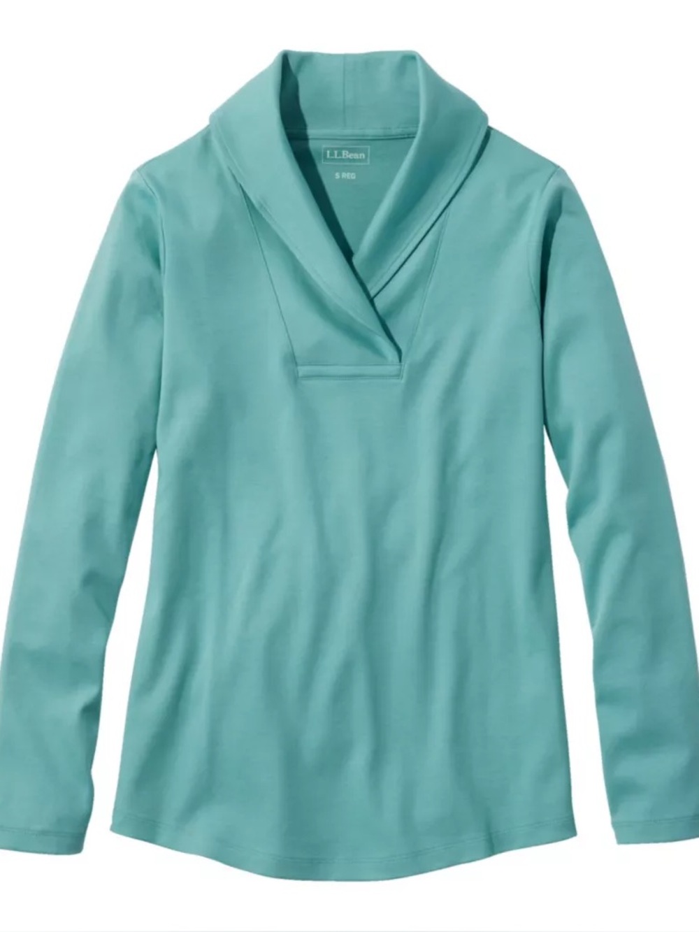 L.L Bean 100% Cotton Natural Fibres Pull Over Shawl Collar Top Costal Minimalist